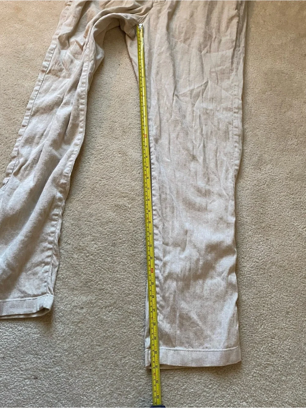 Tommy Bahama Pants Mens Large Beige Linen Blend Casual Beach Fits 32x31